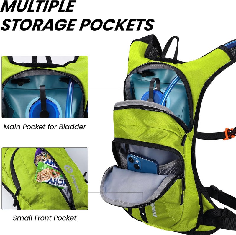 Nepest Hydration Pack Backpack for Women & Men, Lightweight Water Backpack with 2L Water Bladder for Hiking Cycling Running Biking - Image 4